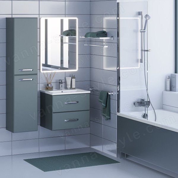 Тумба с раковиной Uperwood Foster 291020539 60x41 подвесная, серый графит 60x41 подвесная, серый графит
