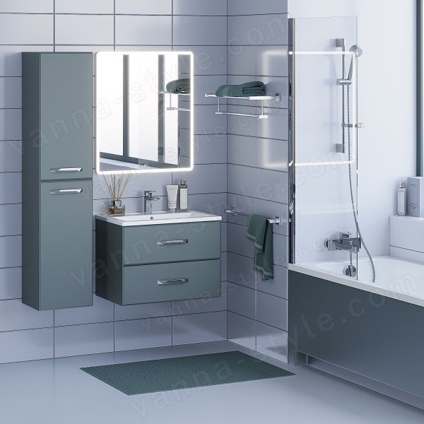 Тумба с раковиной Uperwood Foster 291020540 70x45 подвесная, серый графит 70x45 подвесная, серый графит