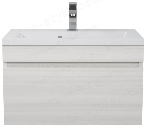 Тумба с раковиной Uperwood Eva 3930313468 60x47 подвесная, Дуб Харбор Белый, выдвижной ящик 60x47 подвесная, Дуб Харбор Белый, выдвижной ящик