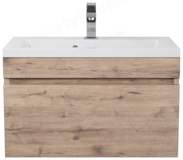 Тумба с раковиной Uperwood Eva 3930313469 60x47 подвесная, Крафт Табачный, выдвижной ящик 60x47 подвесная, Крафт Табачный, выдвижной ящик