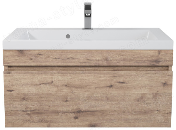 Тумба с раковиной Uperwood Eva 3930313471 75x47 подвесная, Крафт Табачный, выдвижной ящик 75x47 подвесная, Крафт Табачный, выдвижной ящик