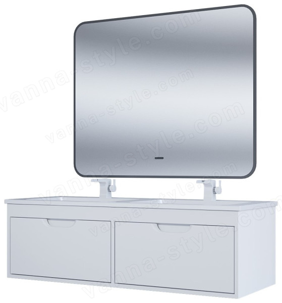 Тумба под двойную раковину Uperwood Modul TModul120W 120x44 подвесная, матовая, белая 120x44 подвесная, матовая, белая