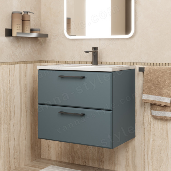 Тумба под раковину Uperwood Foster New TFosterNEW60g 60x40 подвесная, серый графит 60x40 подвесная, серый графит