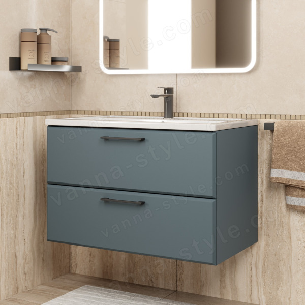 Тумба под раковину Uperwood Foster New TFosterNEW80g 80x45 подвесная, серый графит 80x45 подвесная, серый графит