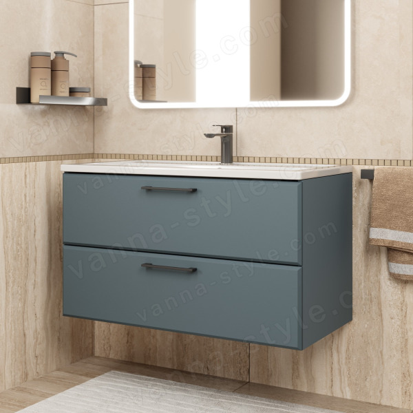 Тумба под раковину Uperwood Foster New TFosterNEW90g 90x45 подвесная, серый графит 90x45 подвесная, серый графит
