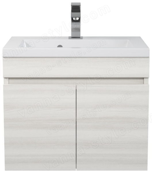 Тумба под раковину Uperwood Eva 3930213460 50x34 подвесная, Дуб Харбор Белый, с дверцами 50x34 подвесная, Дуб Харбор Белый, с дверцами