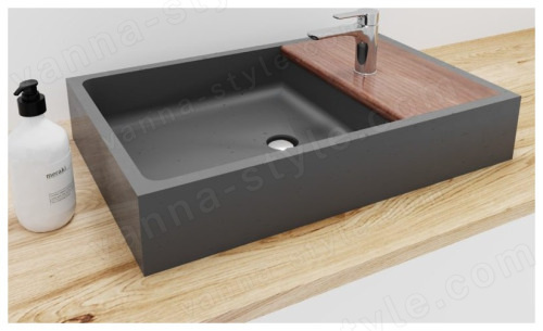 Раковина Uperwood Piter 291020214 60x40, серая матовая, графит 60x40, серая матовая, графит