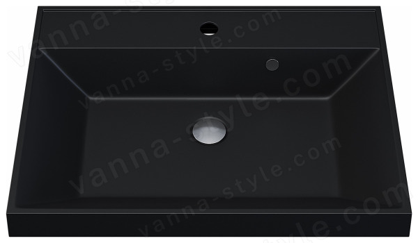 Раковина Uperwood Classic Quartz 291030002 60x45, черная матовая, уголь 60x45, черная матовая, уголь