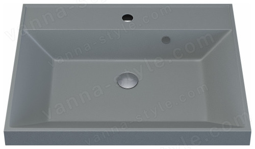 Раковина Uperwood Classic Quartz 291030015 60x45, серая матовая, платина 60x45, серая матовая, платина
