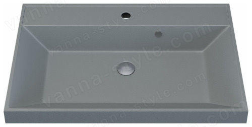 Раковина Uperwood Classic Quartz 291030020 70x45, серая матовая, платина 70x45, серая матовая, платина