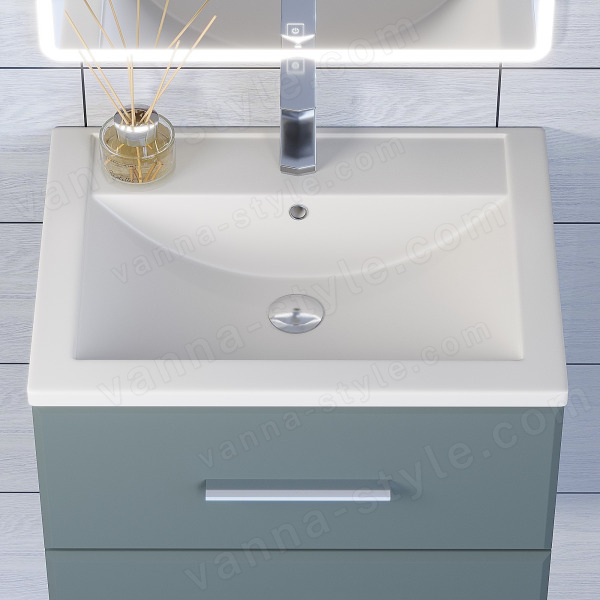 Раковина Uperwood Foster Quartz 291030051 60x40.5, белая матовая, жасмин 60x40.5, белая матовая, жасмин