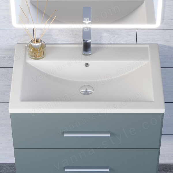 Раковина Uperwood Foster Quartz 291030032 70x45.5, белая матовая, жасмин 70x45.5, белая матовая, жасмин