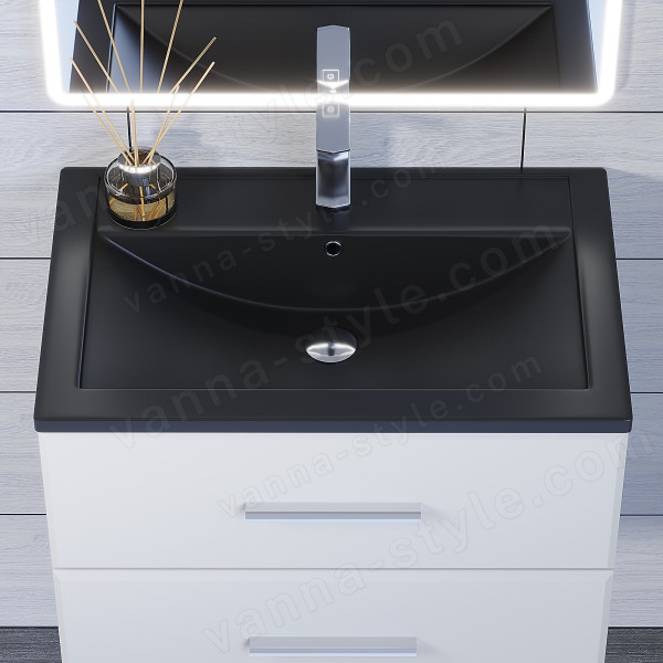 Раковина Uperwood Foster Quartz 291030034 70x45.5, черная матовая, уголь 70x45.5, черная матовая, уголь