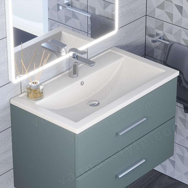 Раковина Uperwood Foster Quartz 291030036 80x45.5, белая матовая, жасмин 80x45.5, белая матовая, жасмин