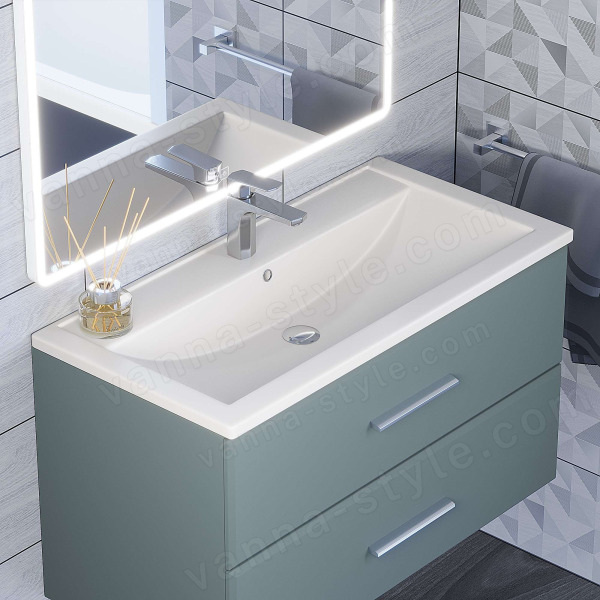 Раковина Uperwood Foster Quartz 291030040 90x45.5, белая матовая, жасмин 90x45.5, белая матовая, жасмин