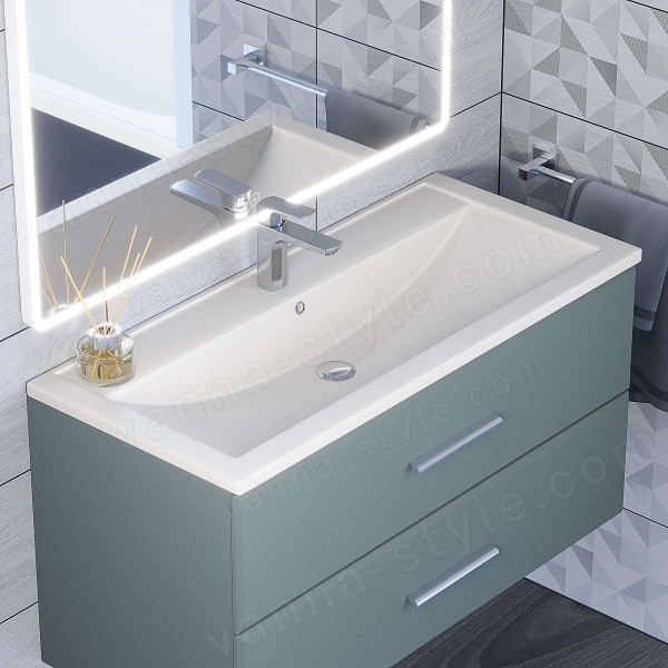 Раковина Uperwood Foster Quartz 291030044 100x45.5, белая матовая, жасмин 100x45.5, белая матовая, жасмин