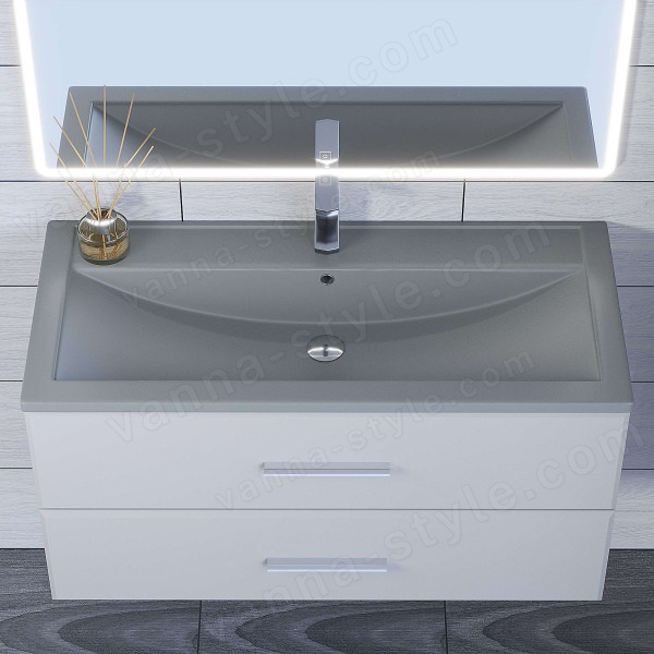 Раковина Uperwood Foster Quartz 291030045 100x45.5, серая матовая, бетон 100x45.5, серая матовая, бетон