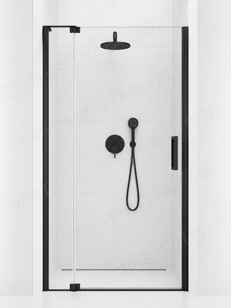 Душевая дверь Cezares SLIDER SLIDER-B-1-80/90-C-NERO 80x195 распашная, профиль черный матовы