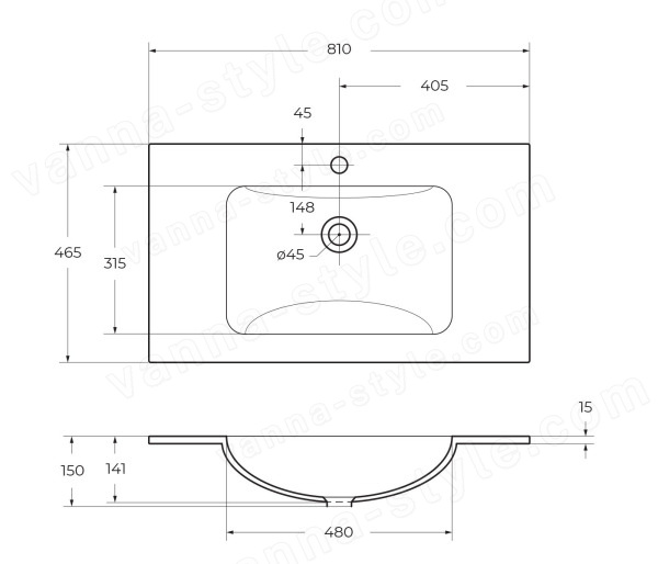 Стеклянная раковина BelBagno BB810/465-LV-VTR-BL