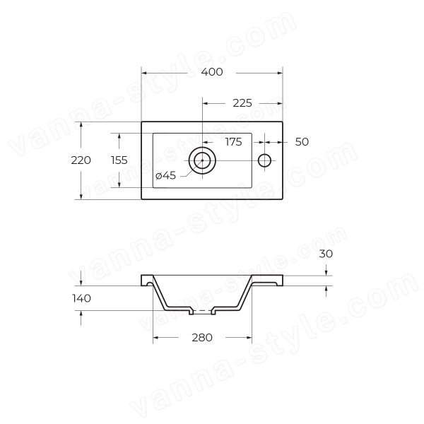 Раковина из искусственного мрамора BelBagno BB-400-PM-LVB