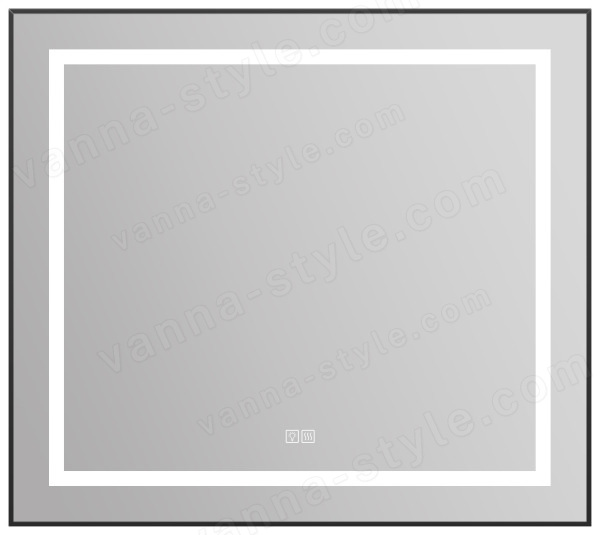 Зеркало с подсветкой BelBagno KRAFT SPC-KRAFT-885-785-TCH-WARM-NERO 88.5x78.5, черный