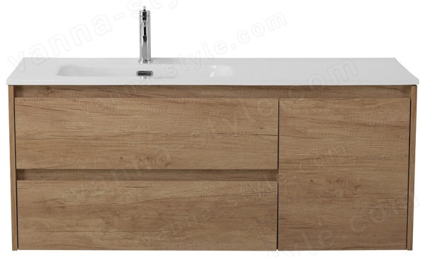 Тумба под раковину BelBagno Kraft KRAFT-1200-2C-1A-SO-RNN-L 120x46 подвесная, Дуб небраска натурал