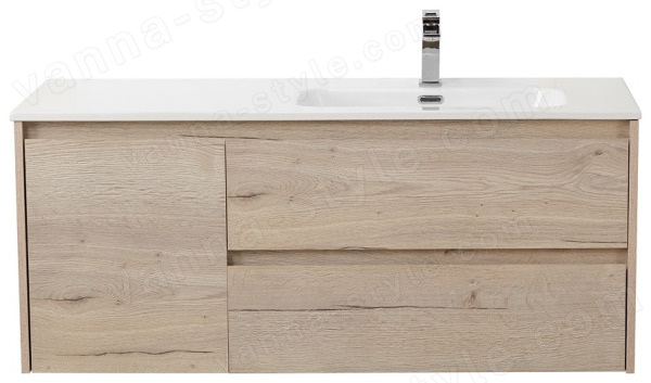Тумба под раковину BelBagno Kraft KRAFT-1200-2C-1A-SO-RGB-R 120x46 подвесная, Дуб галифакс белый (