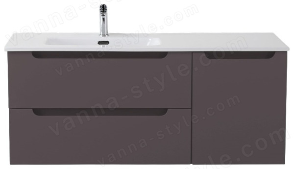 Тумба под раковину BelBagno Etna ETNA-1200-2C-1A-SO-GSO-L 120x45,5 подвесная, Темно-Серый Матовый