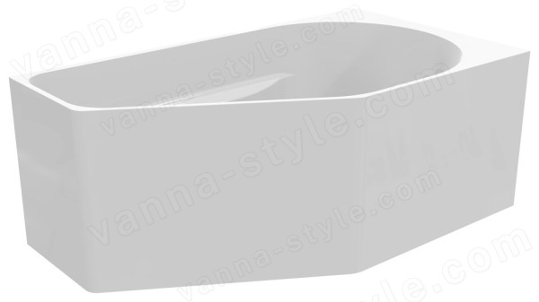 Акриловая ванна Abber AB9505 R 160x90 пристенная, белая 160x90 пристенная, белая