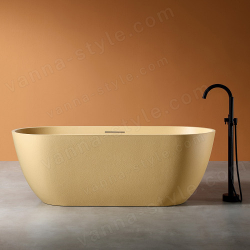 Ванна Abber Frankfurt AM9941MS 170x75 из композитного камня Rock отдельностоящая, песочная матовая