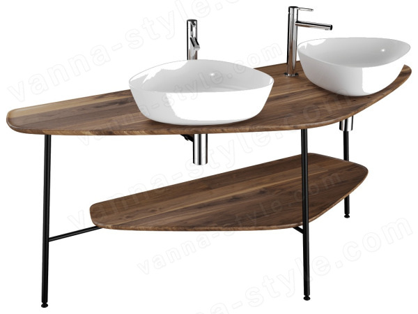 Столешница с раковиной Vitra Plural 64043 162x66 из массива дерева, темный дуб