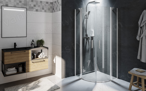 Душевой уголок Riho Novik Z309 G003027120 90x90, профиль хром 90x90, профиль хром