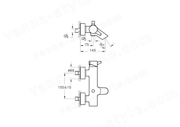 Смеситель для ванны Vitra Solid S A42242EXP, хром