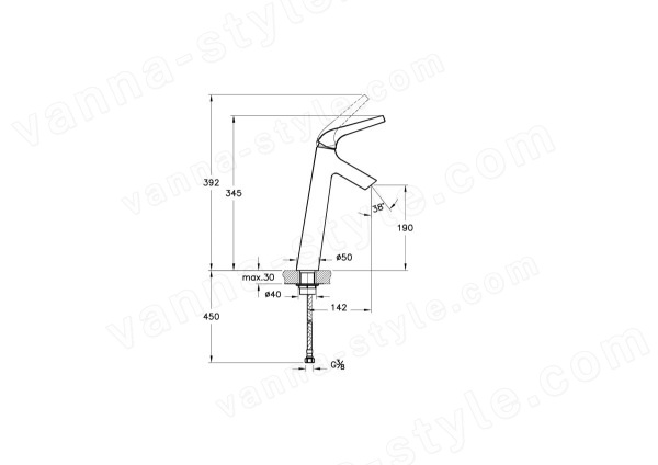 Смеситель для раковины Vitra Flow Soft A42301EXP высокий, хром