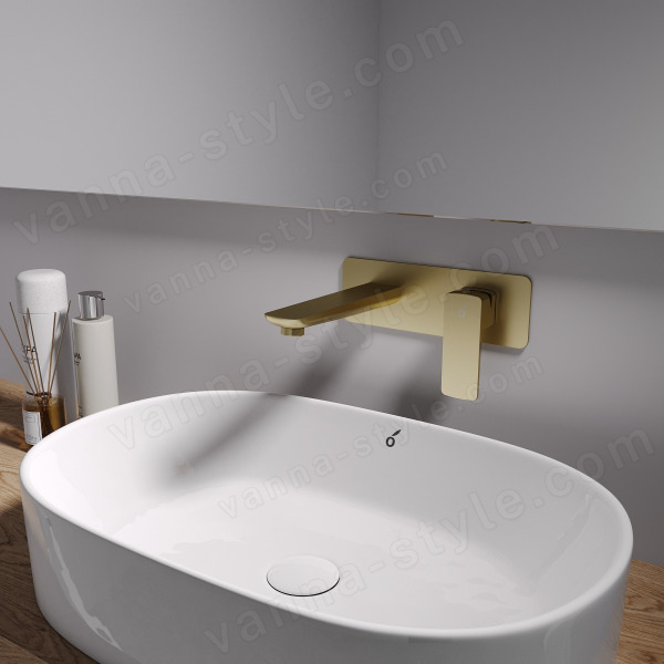 Смеситель для раковины Oliveeka D OL-869003-BG встраиваемый, золотой матовый