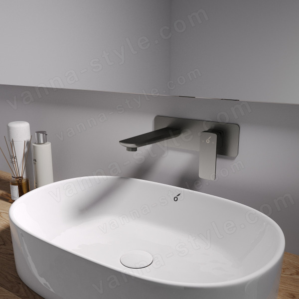 Смеситель для раковины Oliveeka D OL-869003-BGM встраиваемый, матовый оружейный металл