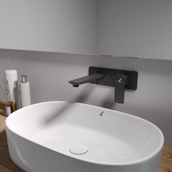 Смеситель для раковины Oliveeka D OL-869003-MB встраиваемый, черный матовый