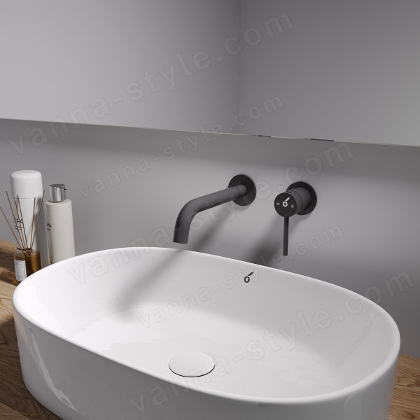 Смеситель для раковины Oliveeka Y OL-88869017-MB встраиваемый, черный матовый