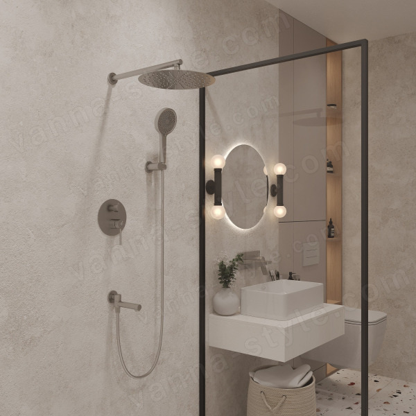Душевая система Oliveeka Y OL-939017-BN встраиваемая, никель матовый