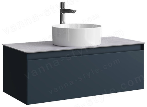 Тумба с раковиной Aqwella Геометрия GE01101GRM+STG1014X456GS 100x46 подвесная, серый со столешни