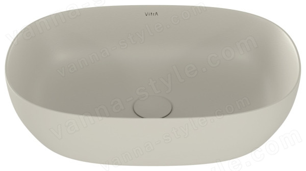 Накладная раковина Vitra Outline Recycled 60x41, бежевая матовая