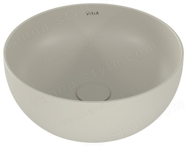 Накладная раковина Vitra Outline Recycled 41x41, бежевая матовая