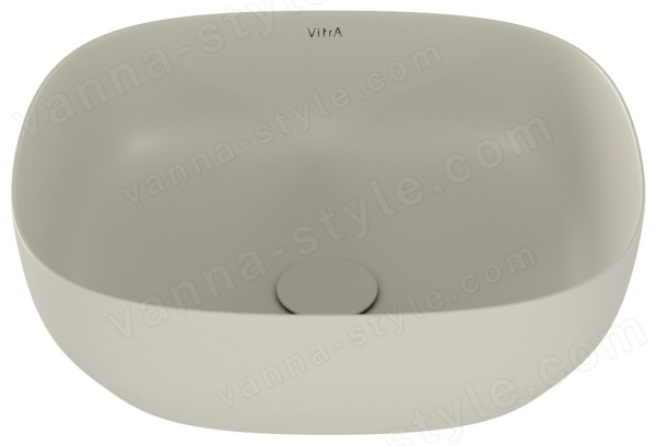 Накладная раковина Vitra Outline Recycled 48x42, бежевая матовая