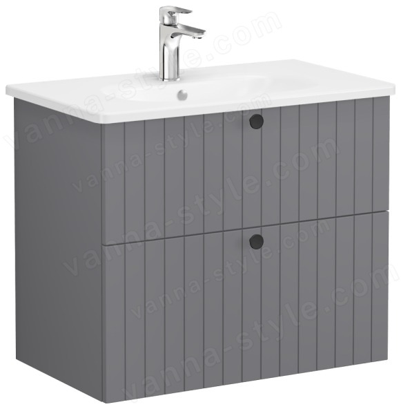 Тумба с раковиной Vitra Root Groove 69438 76x45 подвесная, матовый серый