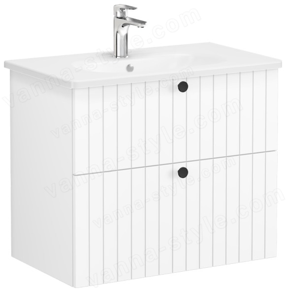 Тумба с раковиной Vitra Root Groove 69436 76x45 подвесная, матовый белый