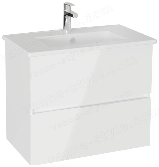 Тумба с раковиной Vitra Mia Plus Square 69742 78x46 подвесная, глянцевый белый