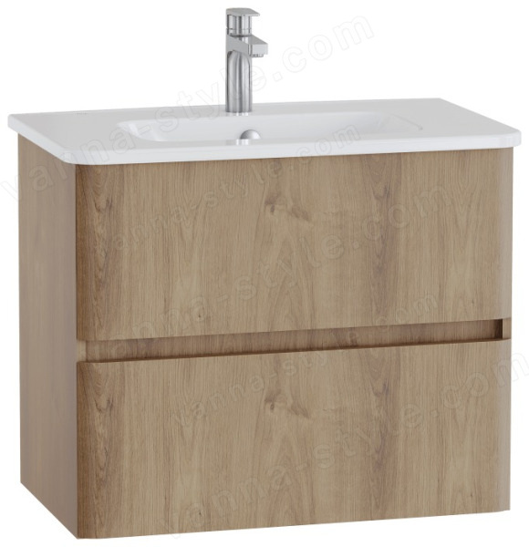 Тумба с раковиной Vitra Mia Plus Round 69825 78x46 подвесная, золотой дуб