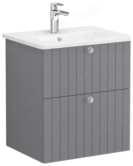 Тумба с раковиной Vitra Root Groove 69417 56x45 подвесная, матовый серый