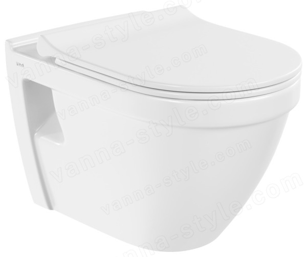 Комплект унитаза с инсталляцией Vitra S50 9003B003-7203: подвесной унитаз, сиденье, кнопка смыва