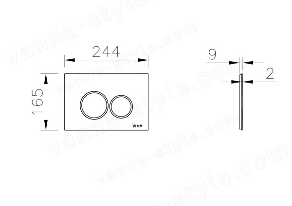 Кнопка смыва для инсталляции Vitra Origin 740-2424, глянцевое золото